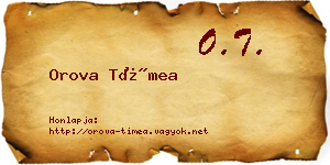 Orova Tímea névjegykártya